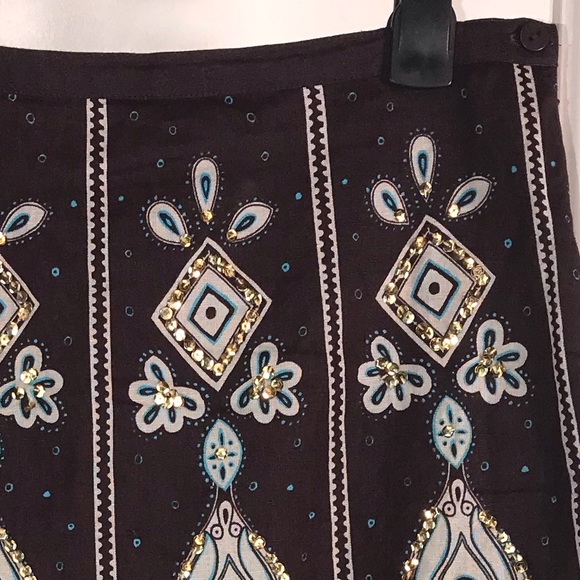 Linen Sequin Skirt by Carol Little - Picture 11 of 12